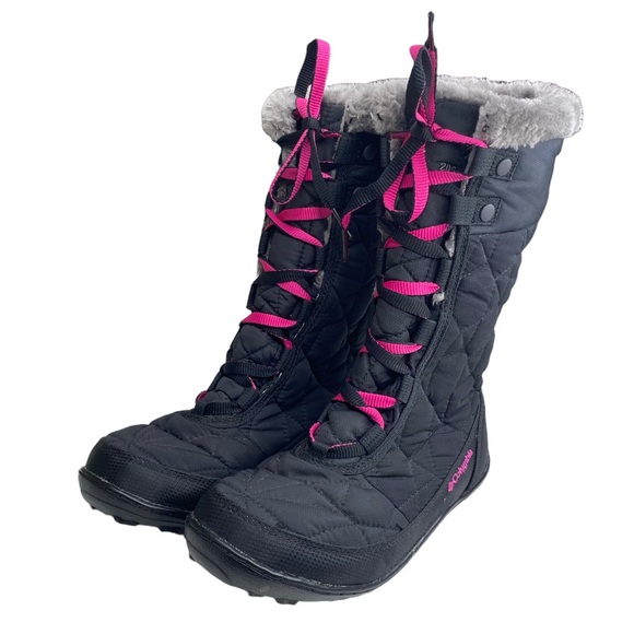 new Columbia ✪ Minx III Mid Faux Fur Waterproof Snow Boots ✪ Black Pink ✪ Size 4 - Picture 6 of 16
